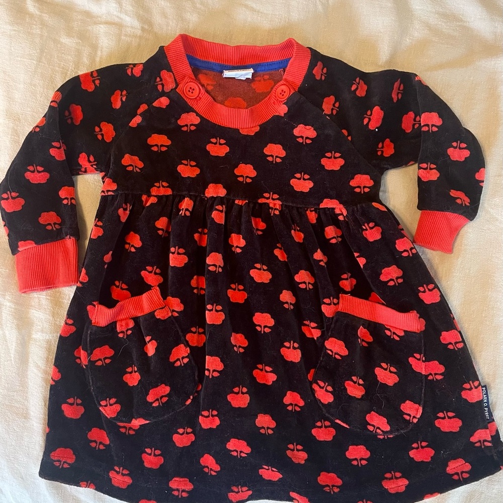 Polarn O. Pyret Black and Red Apple Dress 🍎